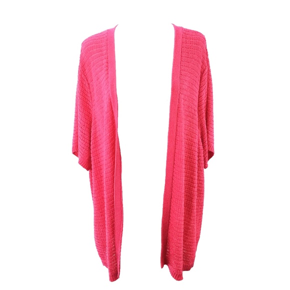 Alfred Dunner Other - Alfred Dunner Pink Open Front Loose-Knit Cardigan